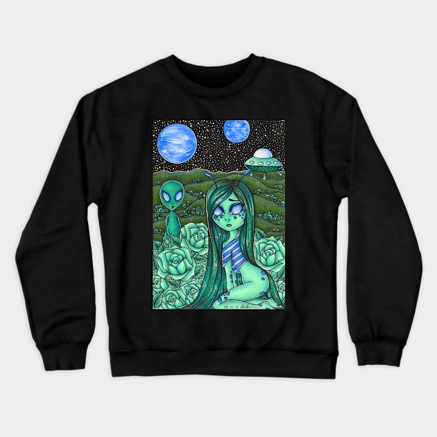 Green World Crewneck Sweatshirt by DrawingsInBloom